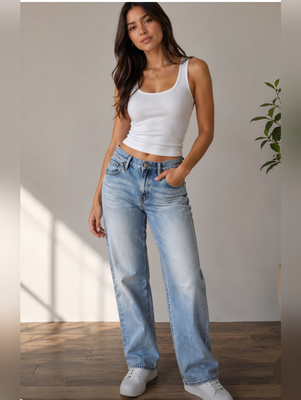 Buffalo David Bitton Women's Straight Leg Vintage Look blue Jeans